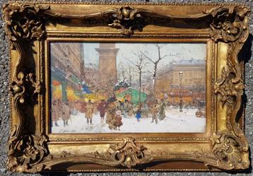 GALIEN LALOUE - PARIJS onder de sneeuw - Prachtige gouache beschikbaar voor biedingen