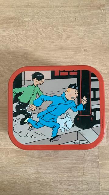 Boîte à biscuits en métal Tintin le lotus bleu, Enlèvement, Tintin, Comme neuf, Ustensile