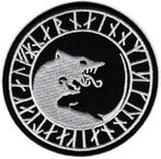 Viking Wolfhead stoffen opstrijk patch embleem, Collections, Autocollants, Envoi, Neuf