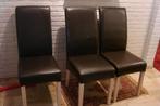 4 stoelen: kunstleder, Ophalen, Leder, Bruin, Leer
