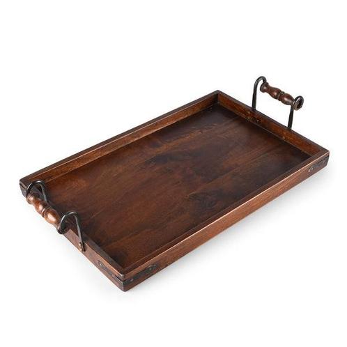 Te koop: Stijlvol houten serveerblad met handgrepen, Huis en Inrichting, Woonaccessoires | Dienbladen, Zo goed als nieuw, Hout