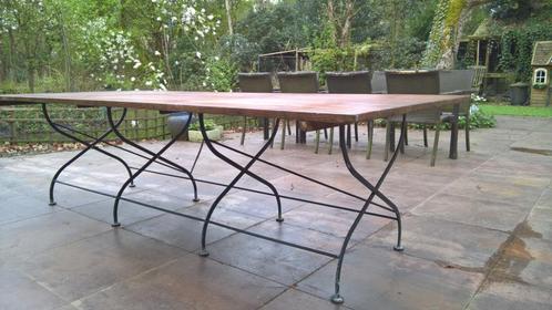 Teak lange tuintafel, Tuin en Terras, Tuintafels, Gebruikt, Rechthoekig, Teakhout, Ophalen