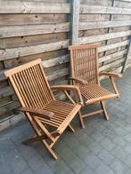 2x Tuinstoel, Tuin en Terras, Tuinstoelen, Ophalen, Gebruikt, Hout, Stapelbaar