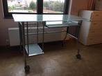 Bureau tafel, design in mat glas, Zo goed als nieuw, Ophalen