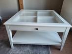 Salontafel met lade en glazen blad, Ophalen, Zo goed als nieuw