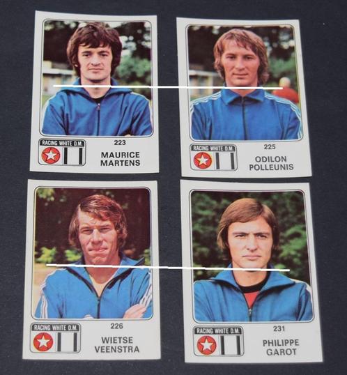 Panini Football 1973 - 74 / Racing White D.M. 4 stickers, Verzamelen, Sportartikelen en Voetbal, Zo goed als nieuw, Poster, Plaatje of Sticker