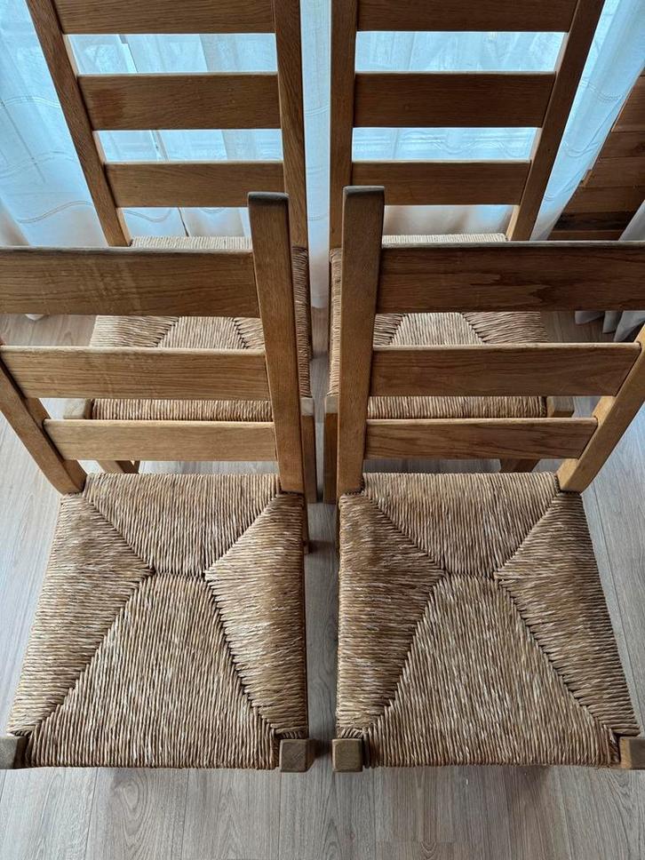 6 massief eiken stoelen in zeer goede staat, doe een bod ️, Huis en Inrichting, Stoelen, Zo goed als nieuw, Ophalen