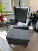 Fauteuil + voetenbank, Huis en Inrichting, Ophalen, 75 tot 100 cm, Zo goed als nieuw, 75 tot 100 cm