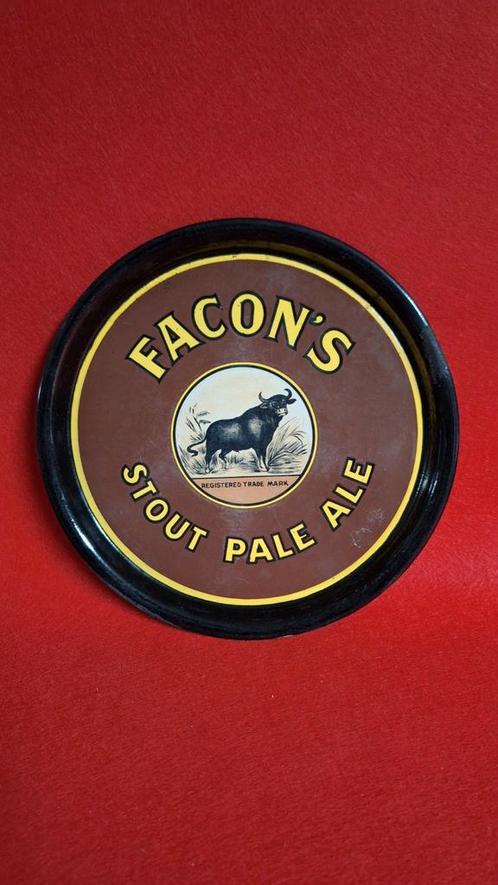 Emaille bier plateau Facon's Gent Stout Pale Ale, Verzamelen, Merken en Reclamevoorwerpen, Gebruikt, Reclamebord, Ophalen of Verzenden