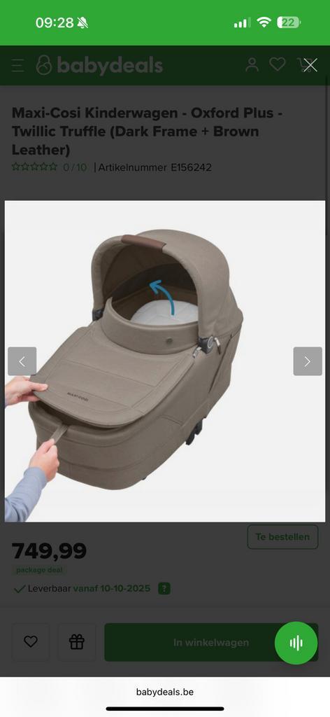 Nieuw in verpakking maxi cosi Reiswieg oxford plus 2025, Kinderen en Baby's, Kinderwagens en Combinaties, Nieuw, Ophalen