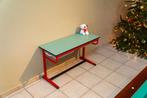 Vintage Retro Schoolbankje / Lessenaar – Rood & Muntgroen, Ophalen