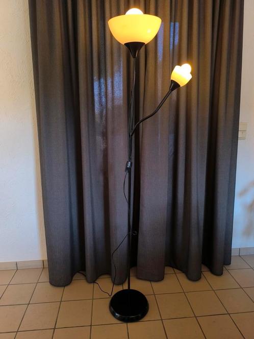 Staande lamp met leeslamp., Huis en Inrichting, Lampen | Vloerlampen, Gebruikt, Stof, Ophalen of Verzenden