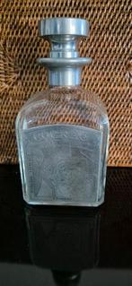Vintage verzilverde metaal en glas Cognac karaf, Antiek en Kunst, Ophalen