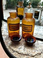Set van 2 apothekersflessen met platte dop, Ophalen of Verzenden