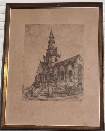 Eau forte église signe désire naeyaert beschikbaar voor biedingen