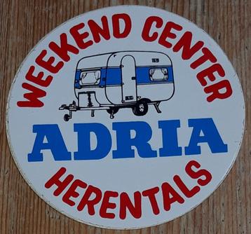 Vintage sticker Adria Caravan Weekend Center Herentals retro