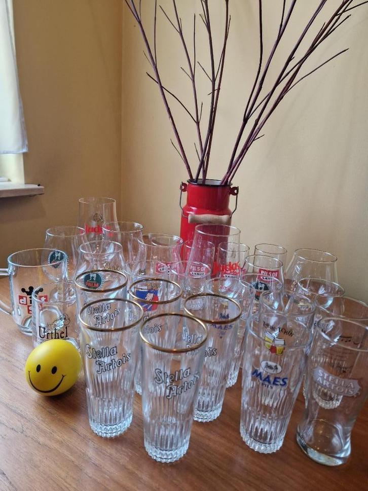Lot Bierglazen 28 stuks, Verzamelen, Biermerken, Nieuw, Glas of Glazen, Overige merken, Ophalen