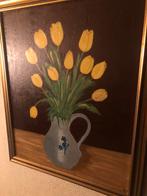 Prachtige wanddecoratie lente “Tulpen”/olie, Antiek en Kunst, Ophalen of Verzenden