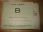 Ancien Certificat d'Immatriculation pour Camionnette Honda, Ophalen of Verzenden