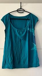H&M Sport blauwe T-shirt met print, Kleding | Dames, T-shirts, Maat 38/40 (M), H&M, Blauw, Ophalen of Verzenden
