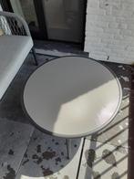 Ronde terrastafel glas/metaal, Tuin en Terras, Tuintafels, Rond, Metaal, Zo goed als nieuw, Ophalen