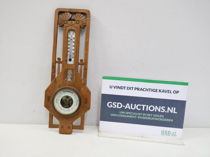 Vintage Houten Wand-Weerstation', Antiek en Kunst, Antiek | Overige Antiek