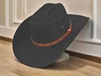 Cowboy hoed Zwart met mooie bruine Leder band (Nieuw), Ophalen of Verzenden, Nieuw, 58 of 59 cm (L, 7¼ of ⅜ inch), Hoed