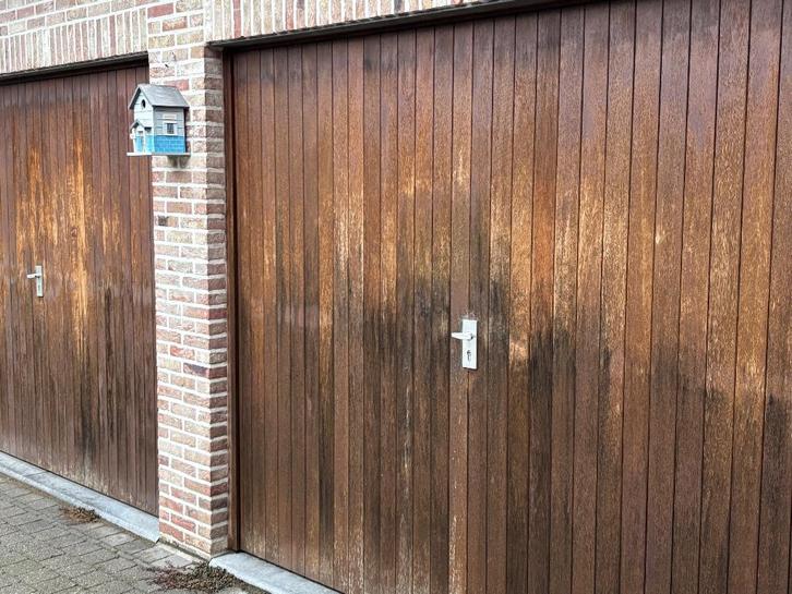 2 garagepoorten in massief meranti, Autos : Divers, Garages