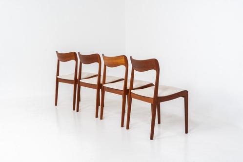 Zeldzame set vintage stoelen door Henning Kjaernulf, Maison & Meubles, Chaises, Comme neuf, Enlèvement ou Envoi