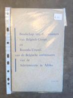 Boodschap van de ministers van belgisch congo en ruanda, Livres, Comme neuf, Enlèvement ou Envoi