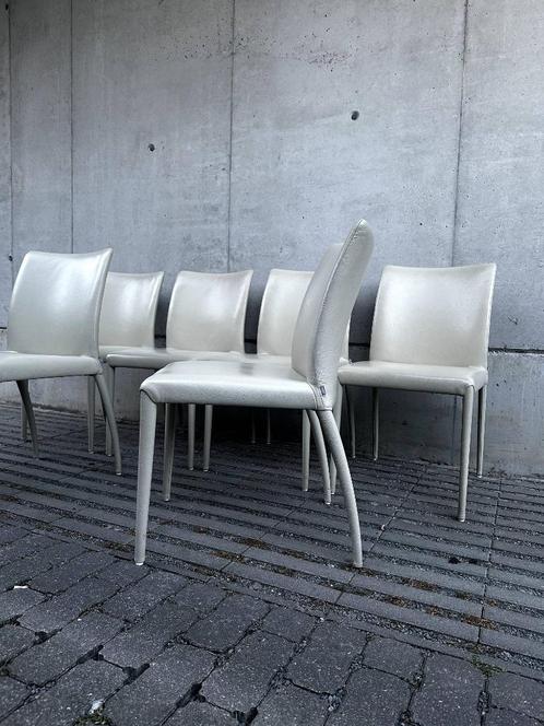 6x Jori Mikono (Eetkamerstoel), Huis en Inrichting, Stoelen, Zo goed als nieuw, Vijf, Zes of meer stoelen, Leer, Metaal, Ophalen of Verzenden