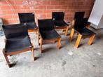 6 stoelen Afra & Tobia Scarpa voor Molteni, Italië, Maison & Meubles, Chaises, Noir, Enlèvement, Cinq, Six Chaises ou plus, Utilisé