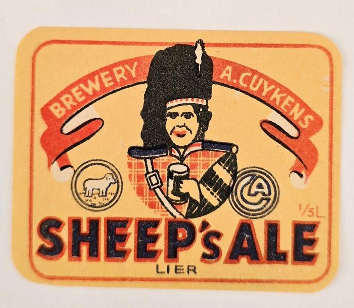 Sheep’s Ale A.Cuykens Lier Etiquette biere  Label 32, Verzamelen, Biermerken, Zo goed als nieuw, Overige typen, Overige merken