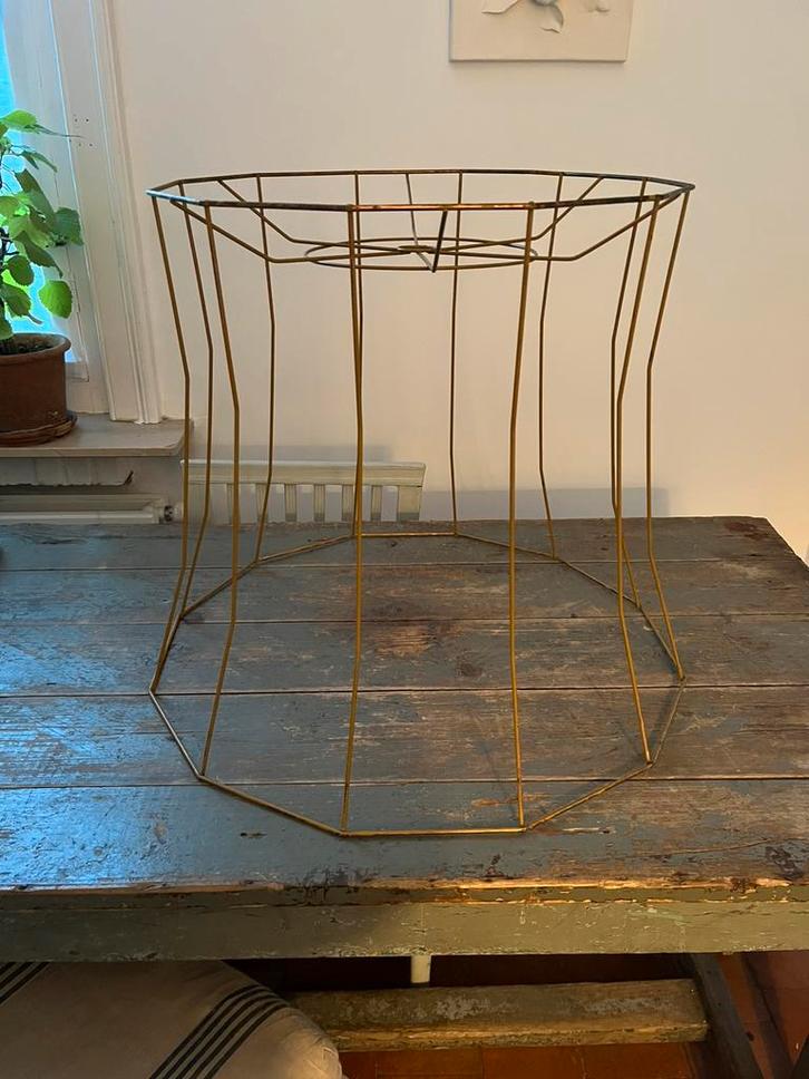 VINTAGE FRAME LAMPENKAP DRAAD MODEL HANGLAMP XL, Maison & Meubles, Lampes | Abat-jour, Comme neuf, 50 cm ou plus, Autres formes