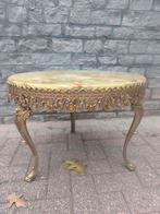 Vintage ronde salontafel onyx met marmeren blad