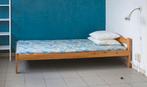 Gratis 2 eikenhouten bedden met lattenbodem, Huis en Inrichting, Ophalen, Gebruikt, 90 cm, Eenpersoons