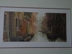 KOOPJE mooie kleurets Bootjes op Brugse reien tussen huizen, Antiek en Kunst, Kunst | Etsen en Gravures, Ophalen