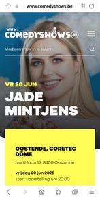 2 tickets Jade Mintjens 'Bedankt om te komen' 20 juni 2025, Tickets en Kaartjes, Overige Tickets en Kaartjes, Twee personen