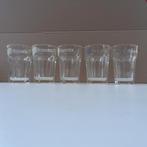 5 zware Hoegaarden bierglazen., Ophalen of Verzenden, Zo goed als nieuw, Glas