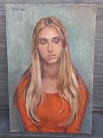 huile sur toile jeune femme signe suzanne fabry, Antiek en Kunst, Ophalen of Verzenden