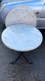 Ronde tafels met marmer-look blad – meerdere stuks, Tuin en Terras, Tuintafels, Ophalen, Gebruikt, Rond, Overige materialen