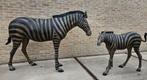 BRONZEN ZEBRA PAARD MET VEULEN EXCLUSIEVE BRONZEN ZELDZAAM!, Ophalen of Verzenden, Nieuw, Overige materialen, Dierenbeeld