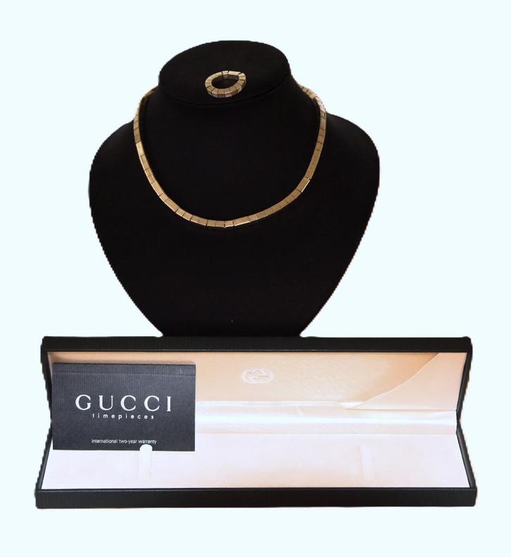 Gucci ketting en ring in zilver 925, Handtassen en Accessoires, Kettingen, Gebruikt, Zilver, Zilver, Ophalen of Verzenden