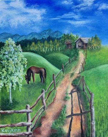 "Summer in the Countryside" (Oil painting by Kuijken, 24x30  beschikbaar voor biedingen