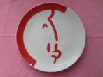 Assiette Tintin Visage blanc rouge 21cm 2022 HergéMoulinsart, Tintin, Autres types, Utilisé, Enlèvement ou Envoi