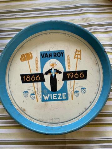 Emaille  bierplateau Van Roy, Enlèvement ou Envoi, Utilisé, Panneau publicitaire