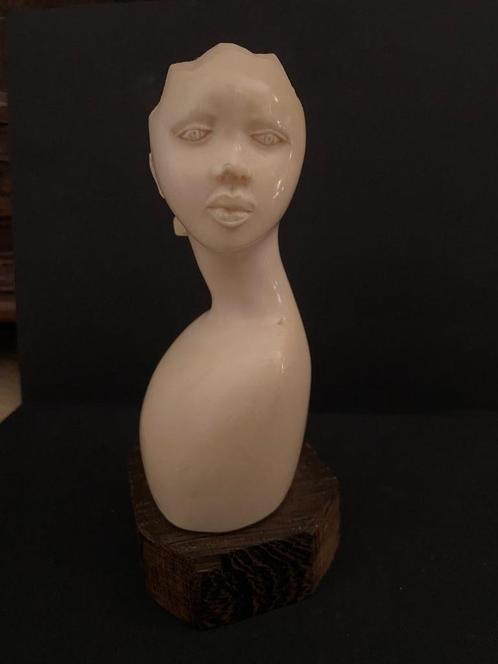 Buste portret Kongo congo ivoor, Antiek en Kunst, Kunst | Beelden en Houtsnijwerken, Ophalen of Verzenden