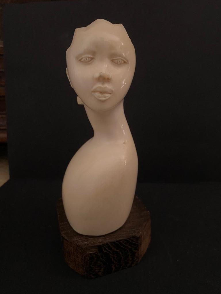 Portrait de buste en ivoire du Congo Congo sculpture, Antiquités & Art, Art | Sculptures & Bois, Enlèvement ou Envoi