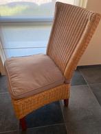 6 stoelen + kussens, Huis en Inrichting, Stoelen, Ophalen, Gebruikt, Riet of Rotan, Eén