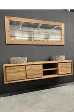 hangend teak badkamermeubel 180, 150 tot 200 cm, Nieuw, Ophalen of Verzenden, 25 tot 50 cm